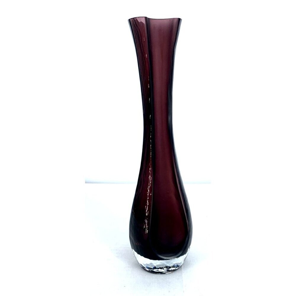 Sea Glas Bruk Renate Stock Glass Purple Vase Kosta Sweden 12"